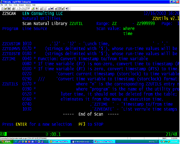 ZZSCAN scan a Natural library - results